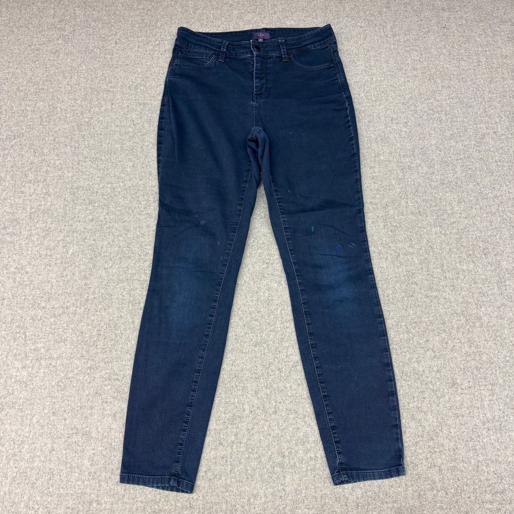 NYDJ Super Skinny Jeans Size 8 Dark Blue Indigo Lift Tuck Denim Pants 1974